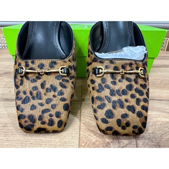 Sam Edelman Ollie Square Toe Bit Mule Flat Granda Tan Leopard Size 9.5 NIB Sleek - Picture 13 of 13